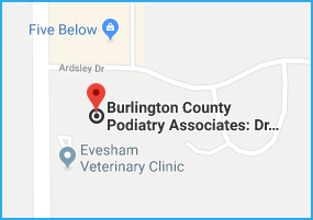 Podiatrist, Foot Doctor in the Burlington County, NJ: Marlton (Evesham, Medford, Maple Shade) and Delran (Moorestown, Cinnaminson, Lumberton, Mt Holly, Willingboro), and Camden County: Glendale, Haddonfield, Waterford, Cherry Hill, Voorhees, Pennsauken areas